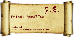 Friedl Renáta névjegykártya